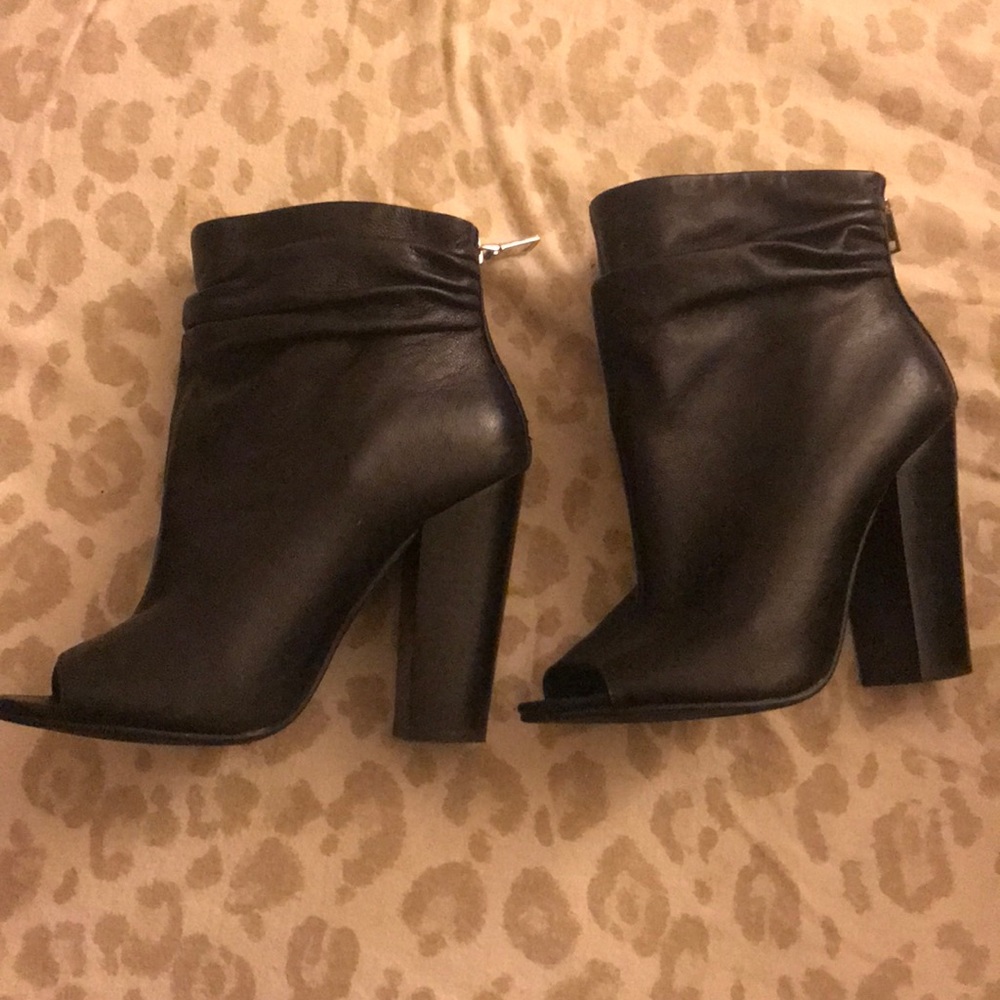 Chinese Laundry Black Peep-Toe Ankle Booties
